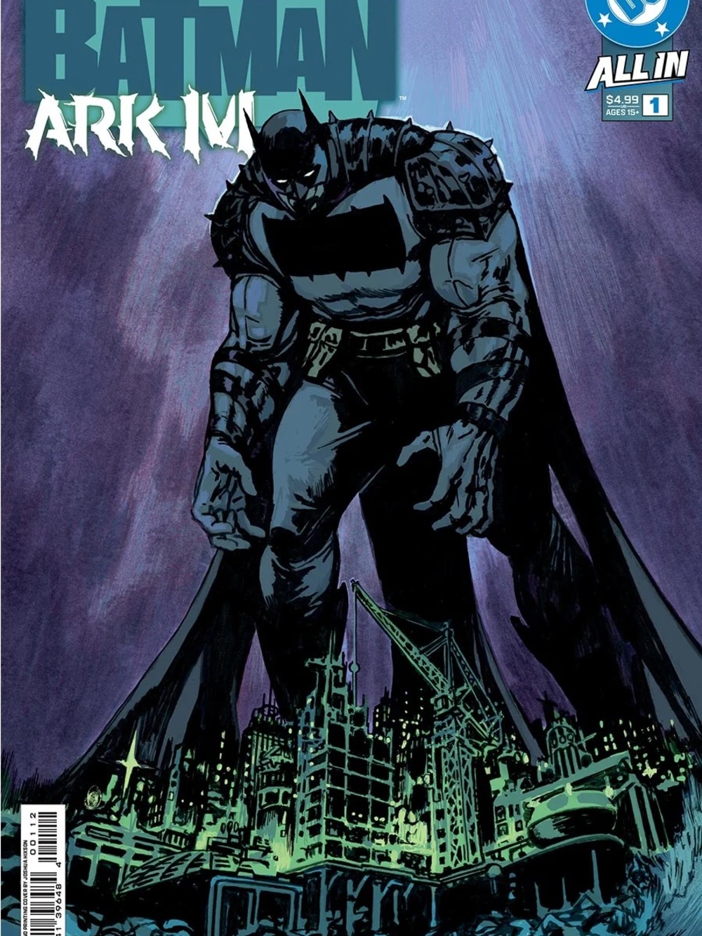 Batman Arkham Graphic Home Art Print - Black & Purple